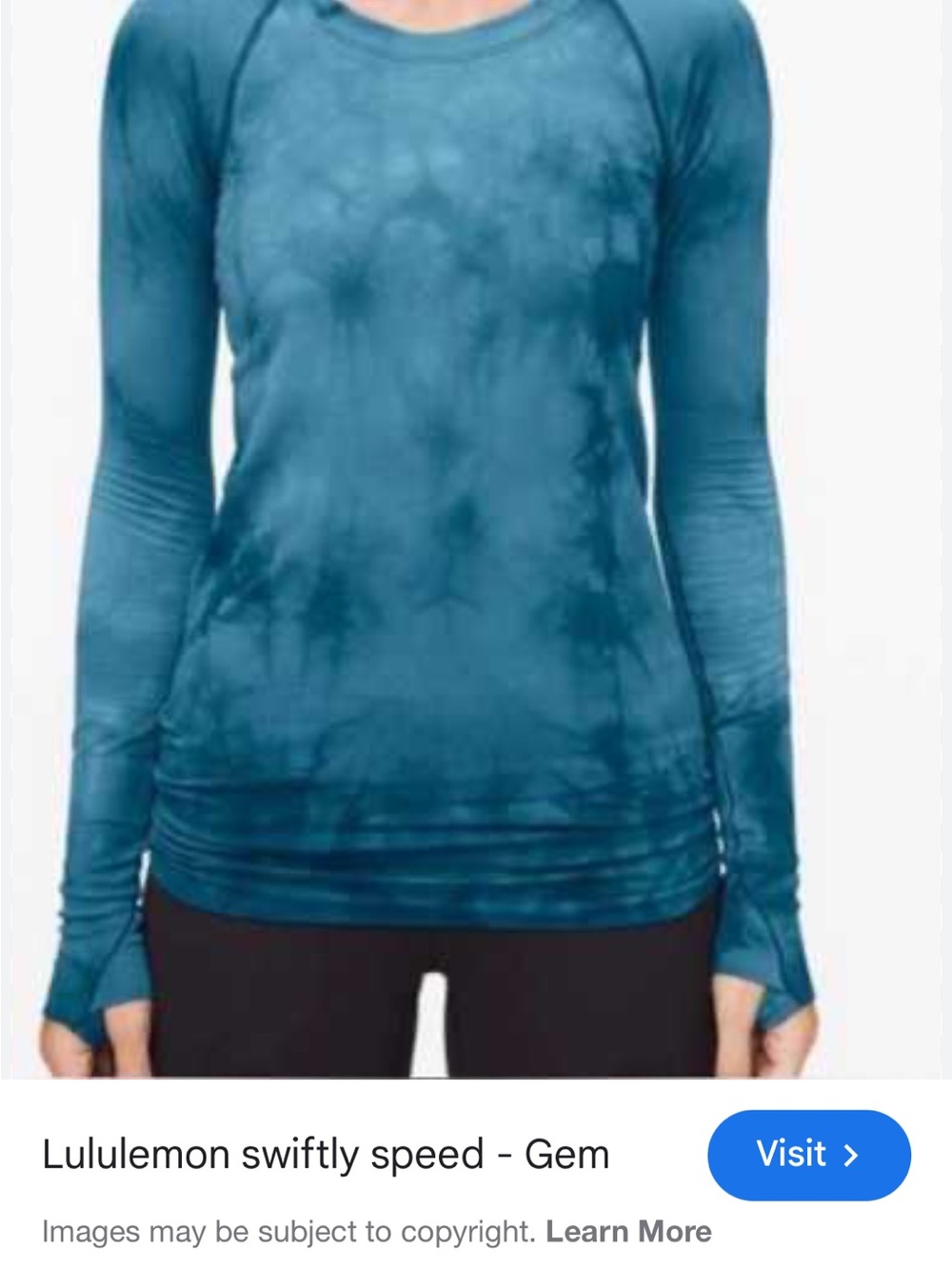 lululemon athletica Swiftly Long-Sleeve Top - Teal Tie-Dye I think it’s a size 4